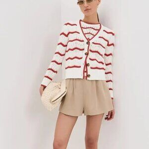 Veronica Beard Ansonia Stripe Open Stitch Cardigan